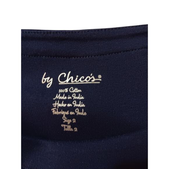 CHICO'S 2 Lot of 2 Soft Knit Tops Large Pullover Comfort Black Blue Casual Basic - Picture 6 of 11